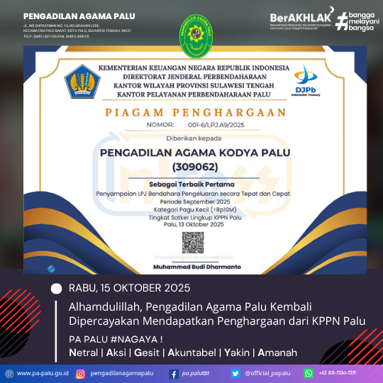 Penghargaan dari KPPN Palu 2